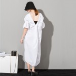   2017 Spring new Korean temperament hollow back design split personality sweet Plaid Dress wholesale 8315