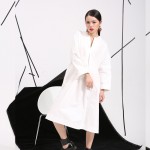   2017 spring summer women new solid color deep V collar long sleeve white dress white cotton shirt fashion tide 3540