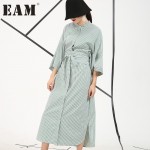   European American style 2017 spring new Fashion loose shirt sleeve striped dress wholesale long section AS11565