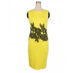   New Summer Sleeveless Floral Print Belted White/Yellow/Pink/Red/Purple Dresses Work Office Casual Party Pencil Dress 215