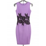   New Summer Sleeveless Floral Print Belted White/Yellow/Pink/Red/Purple Dresses Work Office Casual Party Pencil Dress 215