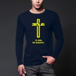  2016 Autumn mens In God We Trust/believe t shirt Christian Cross belief long sleeve homme cotton blessed jesus o-neck t-shits
