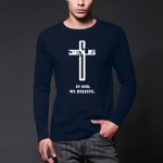  2016 Autumn mens In God We Trust/believe t shirt Christian Cross belief long sleeve homme cotton blessed jesus o-neck t-shits