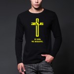  2016 Autumn mens In God We Trust/believe t shirt Christian Cross belief long sleeve homme cotton blessed jesus o-neck t-shits