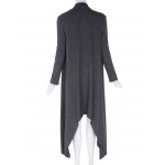  2017 Plus Size Spring Autumn Thin Waterfall Asymmetric Long Sleeve Cotton Open Jacket  Woman Collar Long Sleeve Outerwear Coats