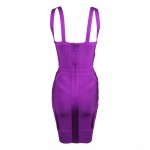  2017 new fashion summer dress purple Sleeveless off shoulder strapy bodycon bandage dress club dresses vestidos party dress