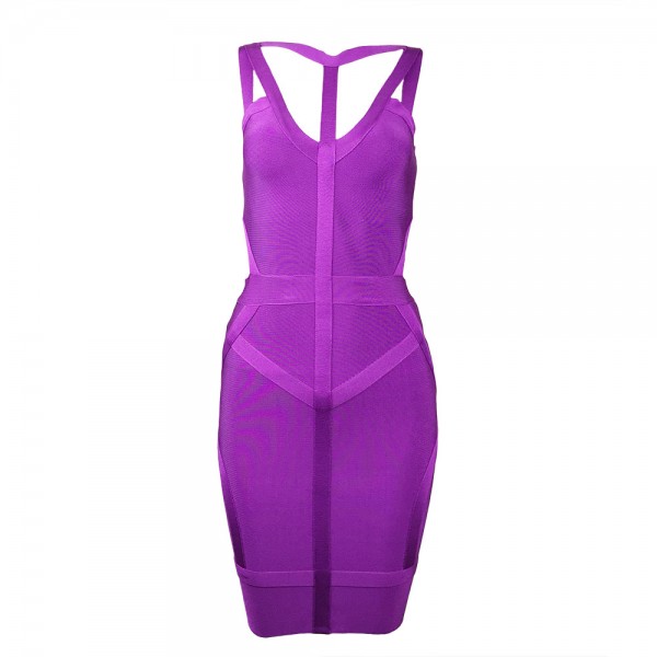  2017 new fashion summer dress purple Sleeveless off shoulder strapy bodycon bandage dress club dresses vestidos party dress