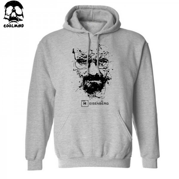  Cotton blend Breaking bad men sweatshirt casual fleece hisenberg print mens hoodies and sweatshirts with hat H01