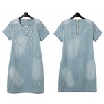  Denim Jeans 2017 Hot Sale Summer Casual Women Dress Fashion Dresse Vestidos Cotton Dresses Women Clothing Plus Size M-5XL c19-c