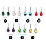  Fashion Green Main Color Drop Earrings female Silver Plated Crystal Long Earring For Women Rhinestone Drop Earrings brincos