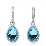 Fashion Green Main Color Drop Earrings female Silver Plated Crystal Long Earring For Women Rhinestone Drop Earrings brincos