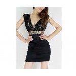  New summer dresses sexy Women evening Night club lace dresses with Sequins bodycon backless slim 