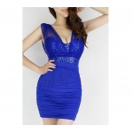  New summer dresses sexy Women evening Night club lace dresses with Sequins bodycon backless slim 