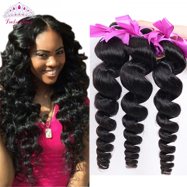  Peruvian Virgin Hair Loose Wave 4 Bundles Loose Wave Curly Weave Human Hair Bundles Loose Curly Virgin Hair 4PCS