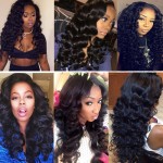  Peruvian Virgin Hair Loose Wave 4 Bundles Loose Wave Curly Weave Human Hair Bundles Loose Curly Virgin Hair 4PCS