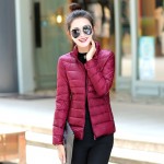  Solid Color Winter Women Down Jacket Pocketable Fashion  Duck Feather Ultra Lightweight Jacket sha029