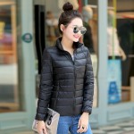  Solid Color Winter Women Down Jacket Pocketable Fashion  Duck Feather Ultra Lightweight Jacket sha029