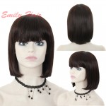  Synthetic Wigs Full Bang Straight Short Wigs for Black Women 11" Cheap Synthetic Wigs Melanie Martinez Wig Ombre perruque Brown