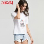  Tangada Fashion Women Summer Icecream Printed White T shirt Short Sleeve Cozy T-Shirts top tees Girl t shirt 90's AI2