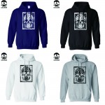  Top Quality Cotton blend skull print men sweatshirt casual cool fashion mens hooides and sweatshirts with hat H01