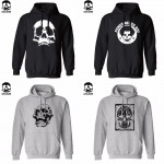  Top Quality Cotton blend skull print men sweatshirt casual cool fashion mens hooides and sweatshirts with hat H01