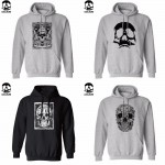  Top Quality Cotton blend skull print men sweatshirt casual cool fashion mens hooides and sweatshirts with hat H01