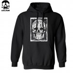  Top Quality Cotton blend skull print men sweatshirt casual cool fashion mens hooides and sweatshirts with hat H01
