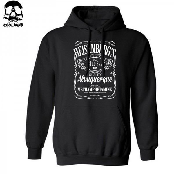  Top quality casual heisenberg print mens hoodies Cotton blend Breaking bad print men sweatshirt with hat 2016 H01
