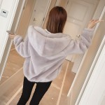  Women Faux Fur Coat Jacket  Fashion Warm Coat Long Hooded Jacket Long Sleeved outwear