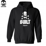  big size cotton Blend fleece casual loose men pullover hooded skull sweatshirt for man 2016 men Hoodies with hat H01