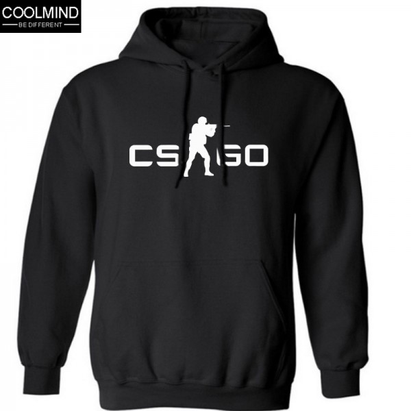  big size cotton blend cs go print mens sweatshirt fleece casual men hoodies and sweatshirt with hat 2016 H01