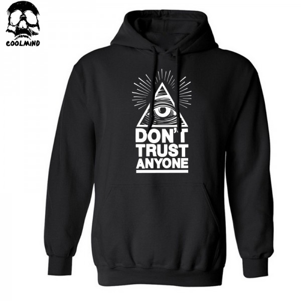  cotton blend do not trust anyone men Hoodies with hat fleece casual loose hoodie men VOVXO sweatshirt 2016 H01