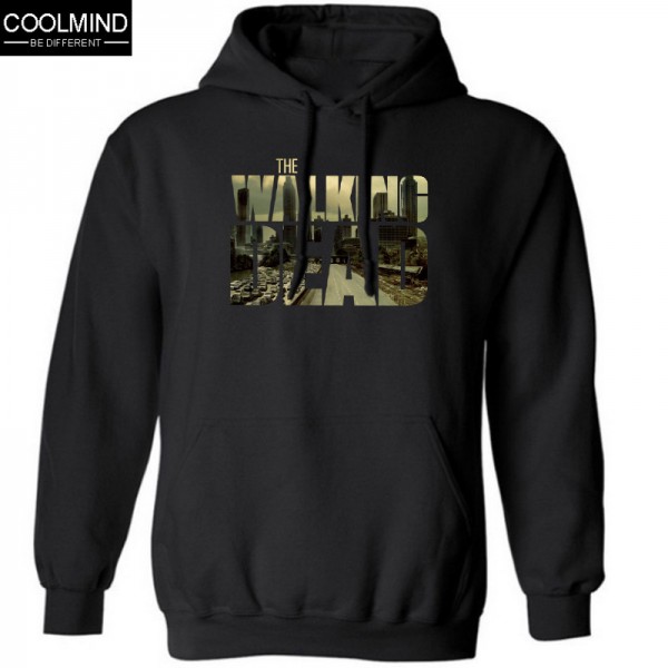  cotton blend the walking dead men Hoodies with hat fleece casual loose TWD mens hoodies and sweatshirts 2016 H01