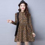  new fashion cotton linen vintage print plus size women casual loose autumn spring dress vestidos femininos party 2017 dresses