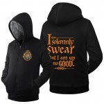  zippter fleece sweatshirt I Solemnly Swear That I Am Up To No Good men jacket 2017 tracksuits winter casual hoodies