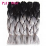 1-10 Packs Braiding Hair 24" 100G Pure Black Grey purple Color Full Star Senegalese Twists  Synthetic Jumbo Box Braiding Hair