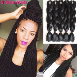 1-10 Packs Braiding Hair 24" 100G Pure Black Grey purple Color Full Star Senegalese Twists  Synthetic Jumbo Box Braiding Hair