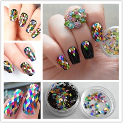 1 Box 2mm Rhombus Paillette Nail Sequins Sparkling Colorful Glitter Nail Art Decoration
