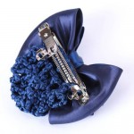 1 PC Sweet Girl Satin Bow Barrette Lady Hair Clip Cover Bowknot Bun Snood Women Hair Accessories QLM