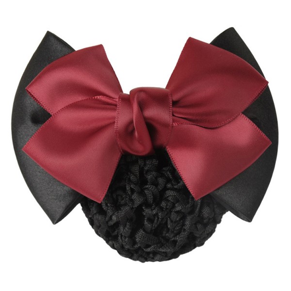 1 PC Sweet Girl Satin Bow Barrette Lady Hair Clip Cover Bowknot Bun Snood Women Hair Accessories QLM