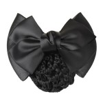 1 PC Sweet Girl Satin Bow Barrette Lady Hair Clip Cover Bowknot Bun Snood Women Hair Accessories QLM