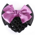 1 PC Sweet Girl Satin Bow Barrette Lady Hair Clip Cover Bowknot Bun Snood Women Hair Accessories QLM