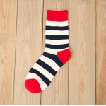 1 pair New style colorful Stripes men cotton socks brand man dress knit casual long tube socks casual calcetines skateboard sock