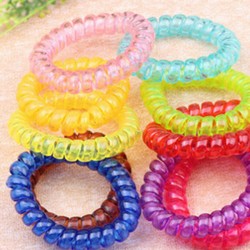 10 PCS/lot Women Girls Ladies Hair Bands Black Colorful Elastic Rubber Telephone Wire Style Hair Ties  Plastic Rope Hairband