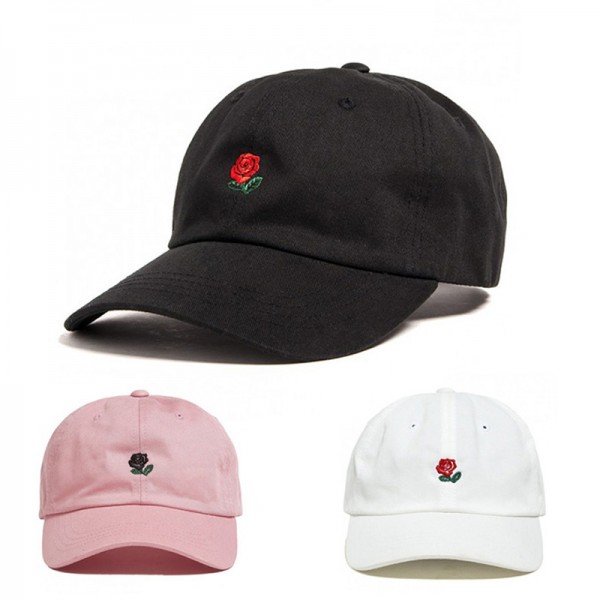 100% Cotton Rose embroidery hat black cap snapback hip hop dad cap designer hats drake men women Visor hat skateboard gorra bone