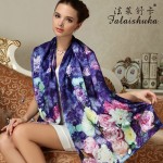 100% Mulberry Long Scarf Women Silk Scarf Luxury Brand Scarf Shawl Silk Scarves Long Printed Shawls Beach Cover-ups