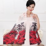 100% Mulberry Long Scarf Women Silk Scarf Luxury Brand Scarf Shawl Silk Scarves Long Printed Shawls Beach Cover-ups