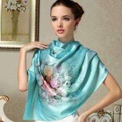 100% Mulberry Long Scarf Women Silk Scarf Luxury Brand Scarf Shawl Silk Scarves Long Printed Shawls Beach Cover-ups