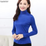 100% Pure Silk 2016 New Autumn Basic Women Long Sleeve Turn-Down Collar Casual Tees T Shirt Tops Female Plus Size L XXXL T-shirt