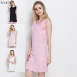 100% Pure Silk Women's Slips Female Long Silk Knitting Bottoming Casual Shoulder-Straps Women Sleeveless Sleep Slip Dress Ladies